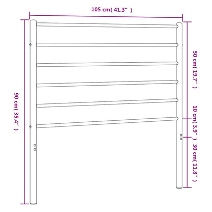vidaXL Headboard | Black | Powder-Coated Steel | Single | Durable | Headboard