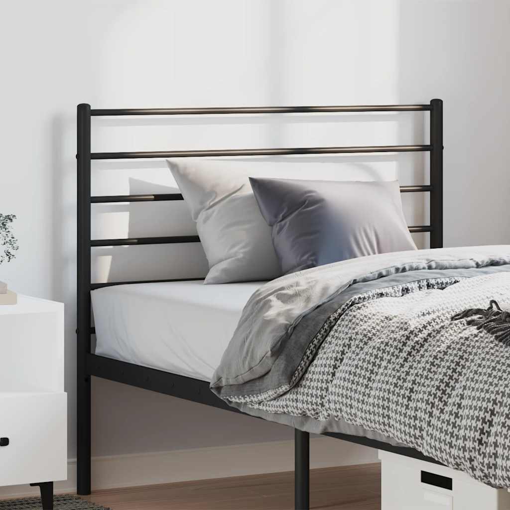 vidaXL Headboard | Black | Powder-Coated Steel | Single | Durable | Headboard