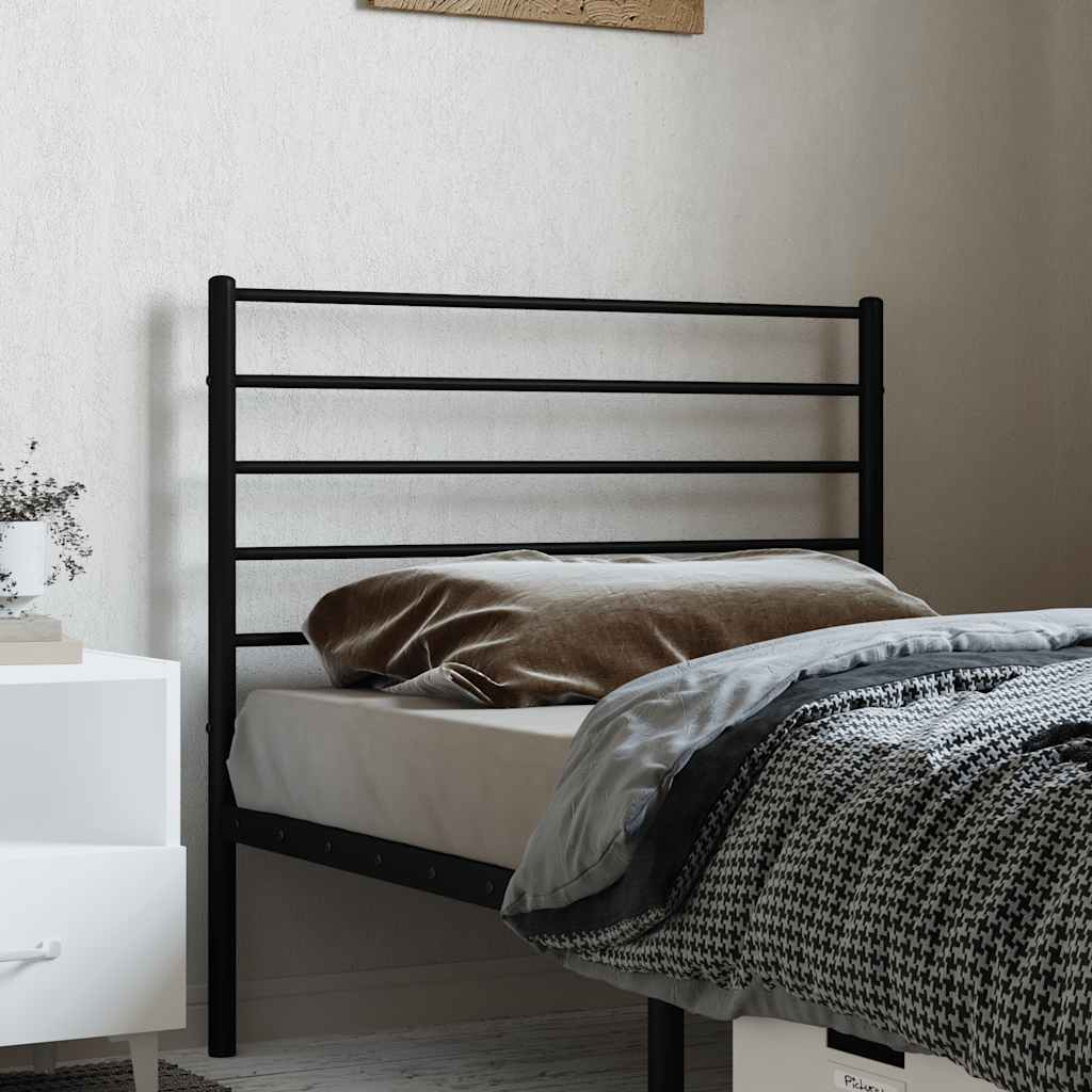 vidaXL Headboard | Black | Steel | 107 cm mattress width | Classic/Traditional