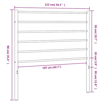 vidaXL Headboard | Black | Steel | 107 cm mattress width | Classic/Traditional