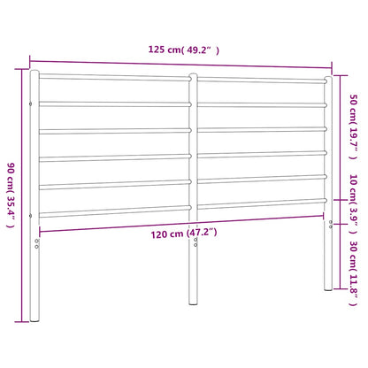 vidaXL Metal Replace Headboard Black 120 cm