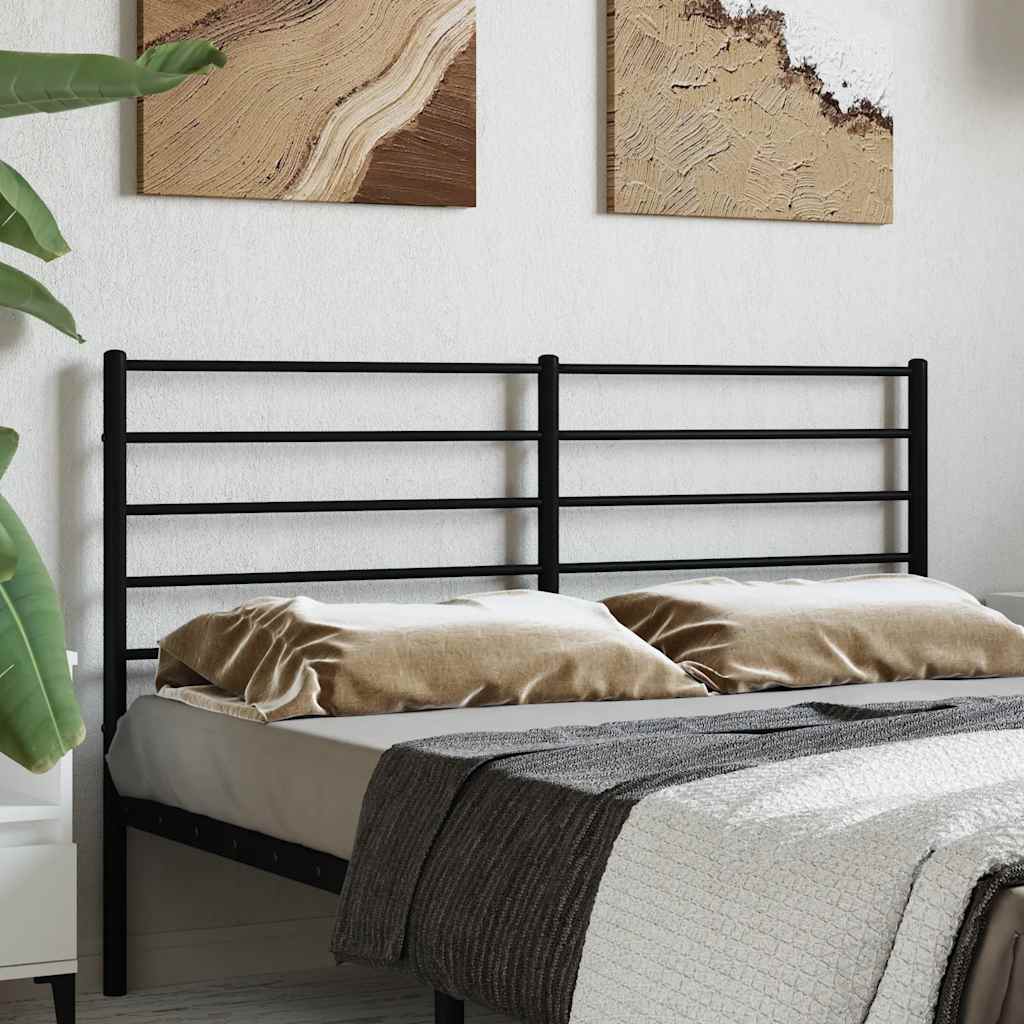 vidaXL Metal Replace Headboard Black 120 cm
