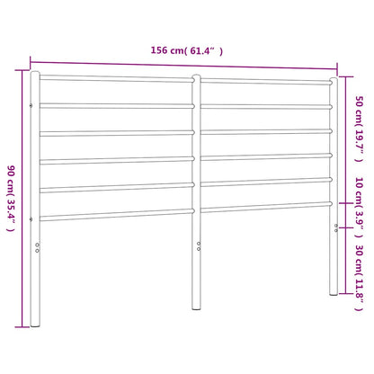 vidaXL Metal Replace Headboard Black 150 cm