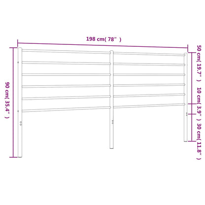vidaXL Metal Replace Headboard Black 193 cm