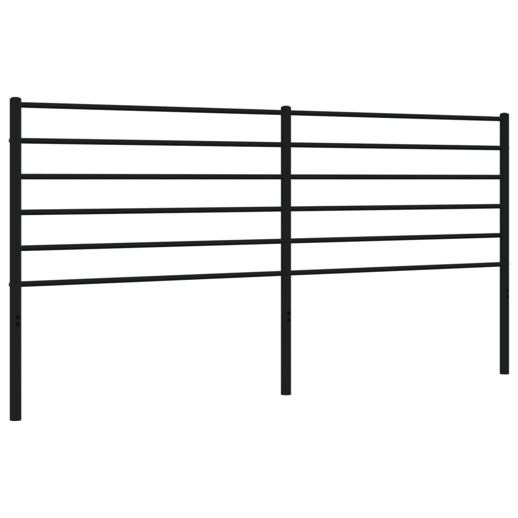 vidaXL Headboard | Black | Powder-Coated Steel | 200 cm | Sturdy | Headboard