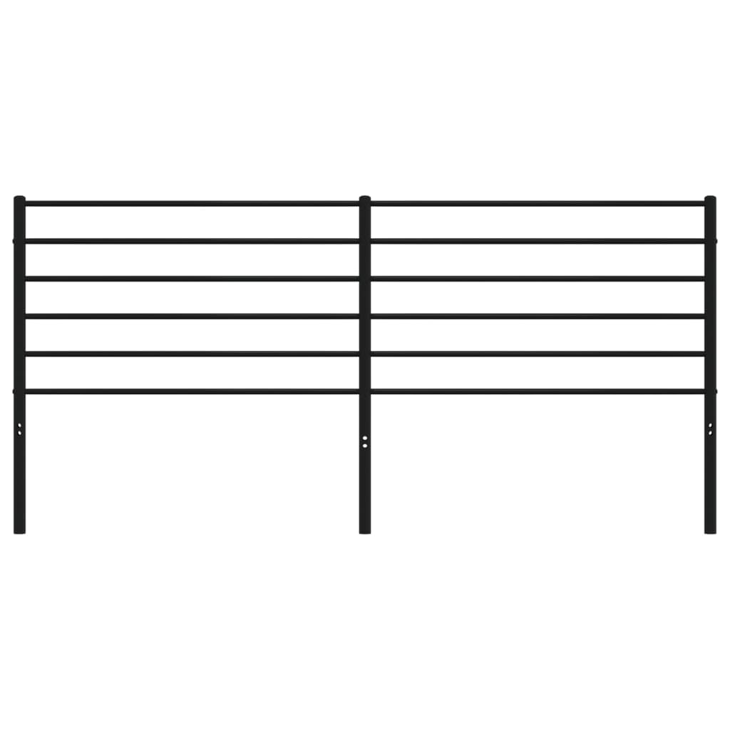 vidaXL Headboard | Black | Powder-Coated Steel | 200 cm | Sturdy | Headboard