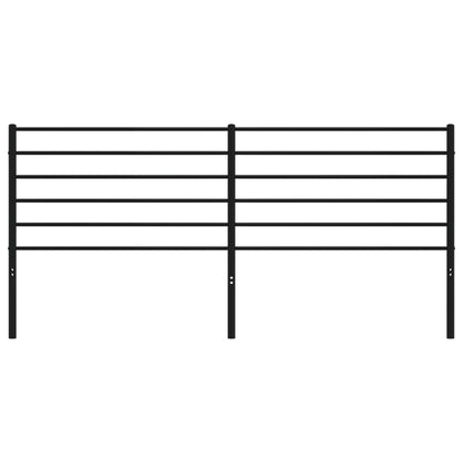 vidaXL Headboard | Black | Powder-Coated Steel | 200 cm | Sturdy | Headboard