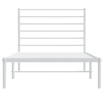 vidaXL Metal Bed Frame without Mattress with Headboard White 75x190cm