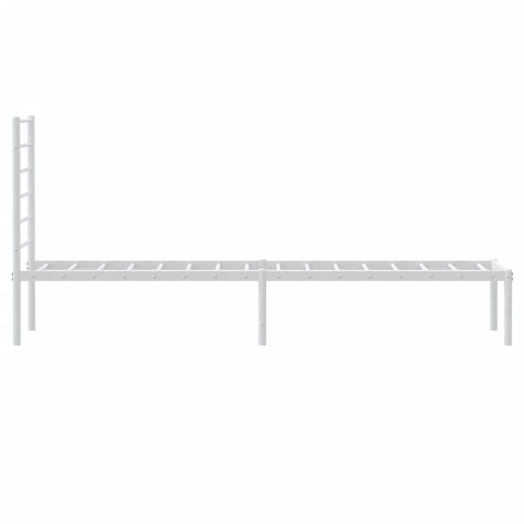 vidaXL Metal Bed Frame without Mattress with Headboard White 75x190cm