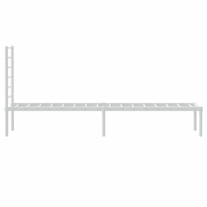 vidaXL Metal Bed Frame without Mattress with Headboard White 75x190cm