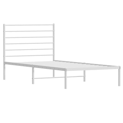 vidaXL Metal Bed Frame without Mattress with Headboard White 80x200cm