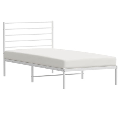 vidaXL Metal Bed Frame without Mattress with Headboard White 80x200cm