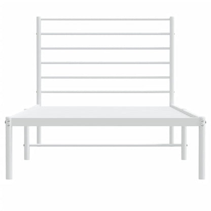 vidaXL Metal Bed Frame without Mattress with Headboard White 80x200cm