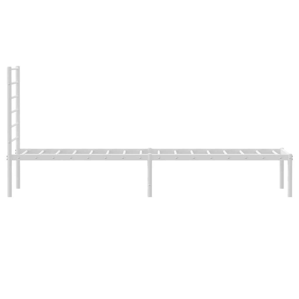 vidaXL Metal Bed Frame without Mattress with Headboard White 80x200cm