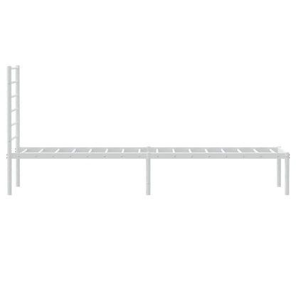 vidaXL Metal Bed Frame without Mattress with Headboard White 80x200cm