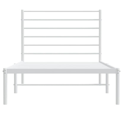 vidaXL Metal Bed Frame without Mattress with Headboard White 90x190cm
