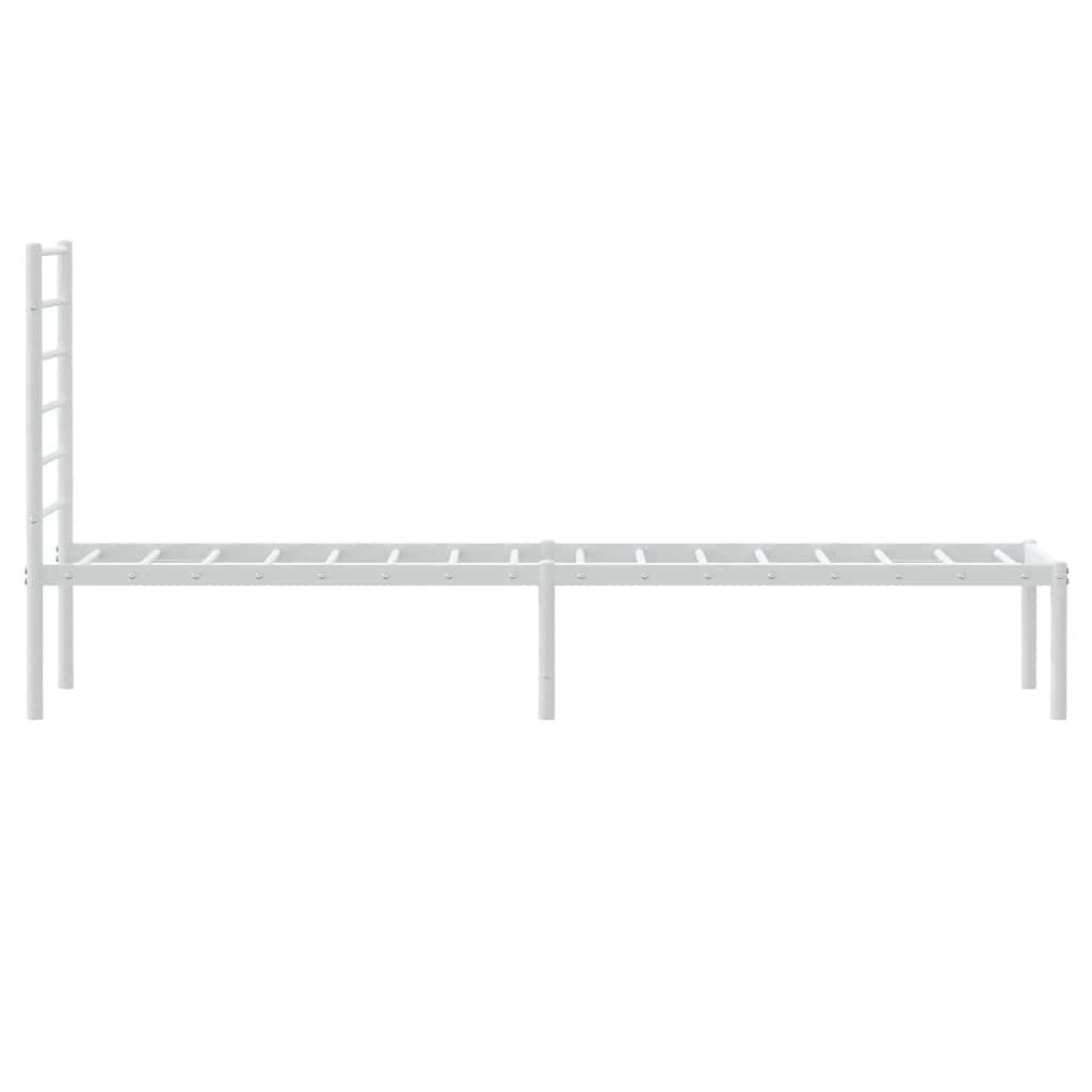 vidaXL Metal Bed Frame without Mattress with Headboard White 90x190cm