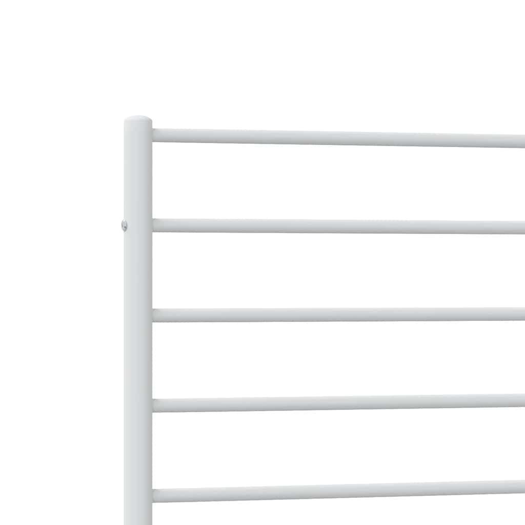 vidaXL Metal Bed Frame without Mattress with Headboard White 90x190cm