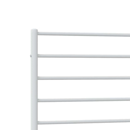 vidaXL Metal Bed Frame without Mattress with Headboard White 90x190cm