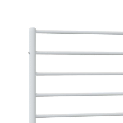 vidaXL Metal Bed Frame without Mattress with Headboard White 90x200cm