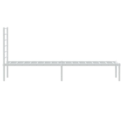 vidaXL Metal Bed Frame without Mattress with Headboard White 107x203cm