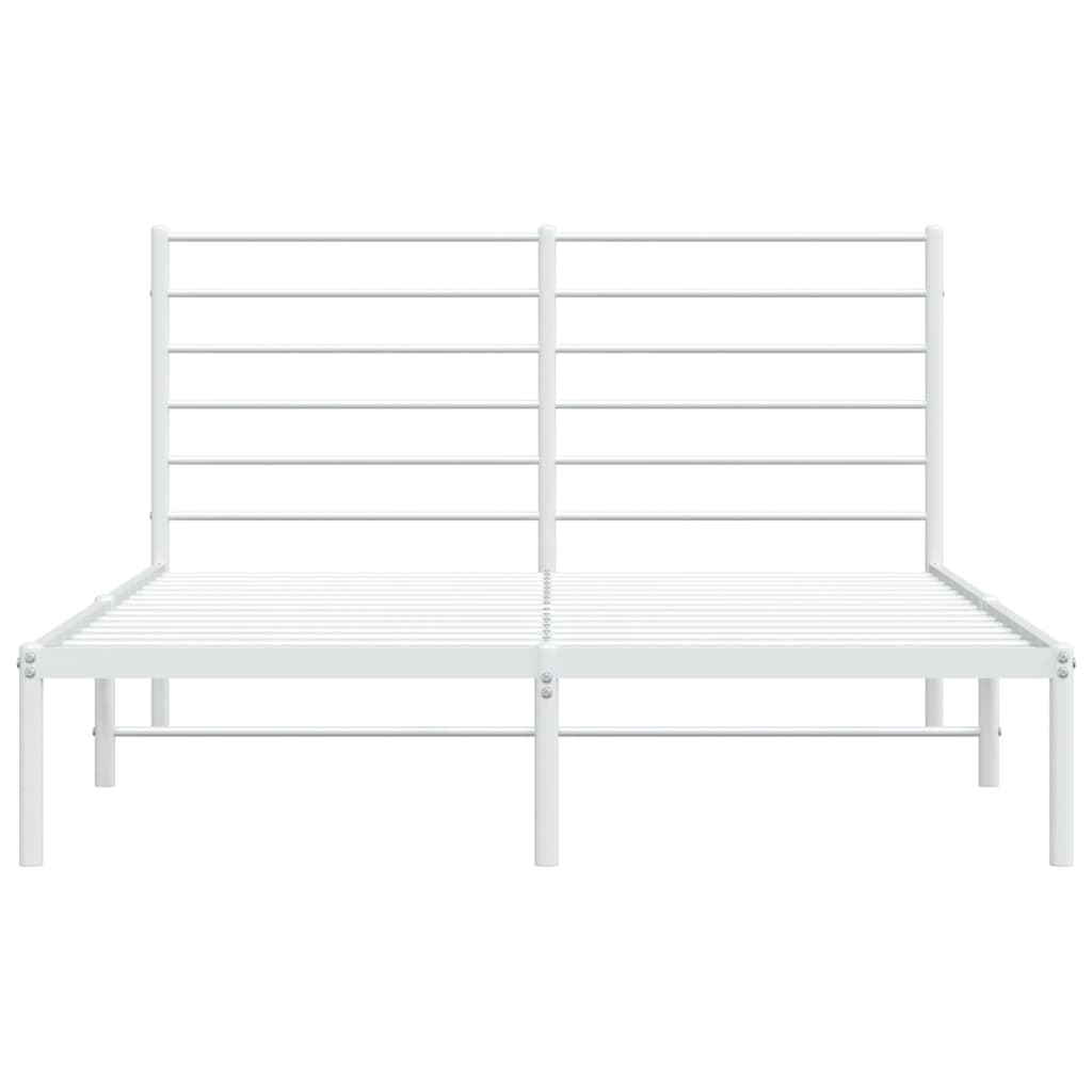 vidaXL Metal Bed Frame without Mattress with Headboard White 120x190cm
