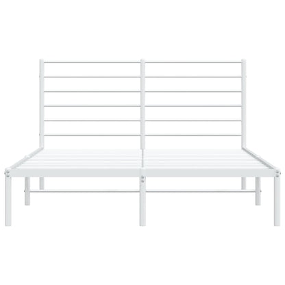 vidaXL Metal Bed Frame without Mattress with Headboard White 120x190cm