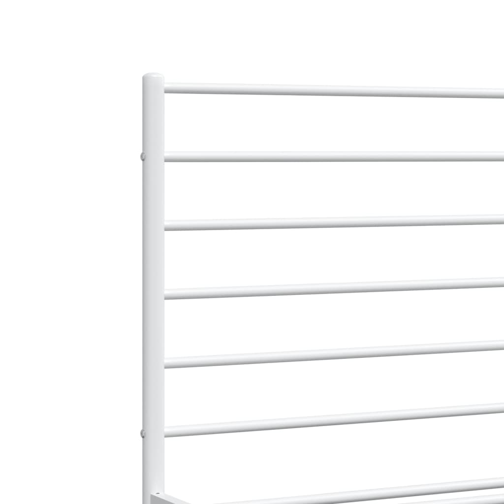 vidaXL Metal Bed Frame without Mattress with Headboard White 120x190cm