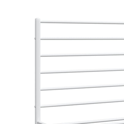 vidaXL Metal Bed Frame without Mattress with Headboard White 120x190cm