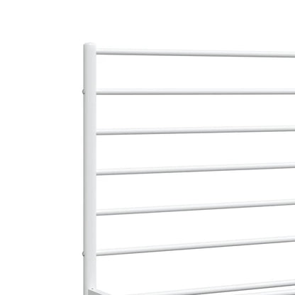 vidaXL Metal Bed Frame without Mattress with Headboard White 135x190cm