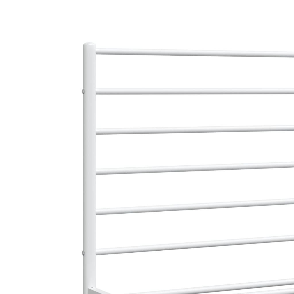 vidaXL Metal Bed Frame without Mattress with Headboard White 160x200cm