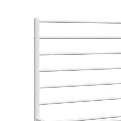 vidaXL Metal Bed Frame without Mattress with Headboard White 160x200cm