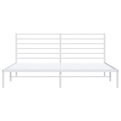 vidaXL Metal Bed Frame without Mattress with Headboard White 183x213cm