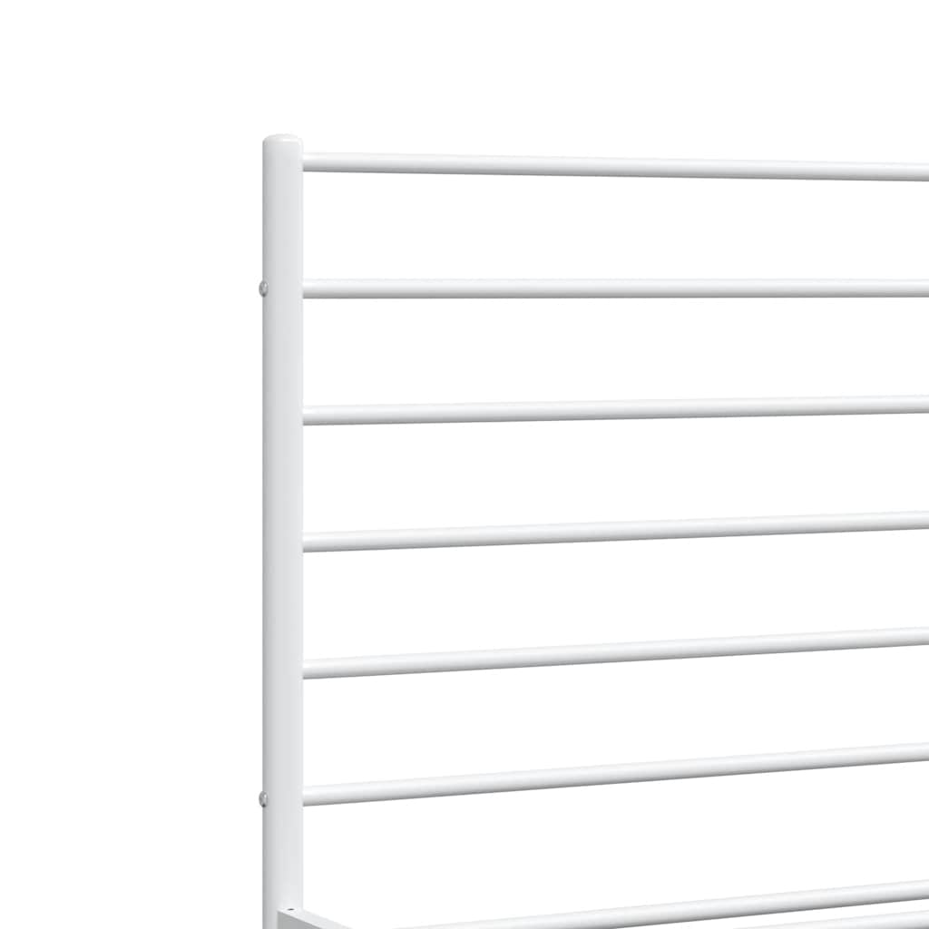 vidaXL Metal Bed Frame without Mattress with Headboard White 183x213cm