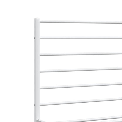 vidaXL Metal Bed Frame without Mattress with Headboard White 183x213cm