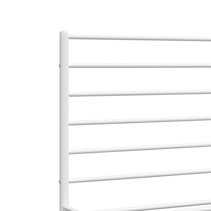 vidaXL Metal Bed Frame without Mattress with Headboard White 193x203cm