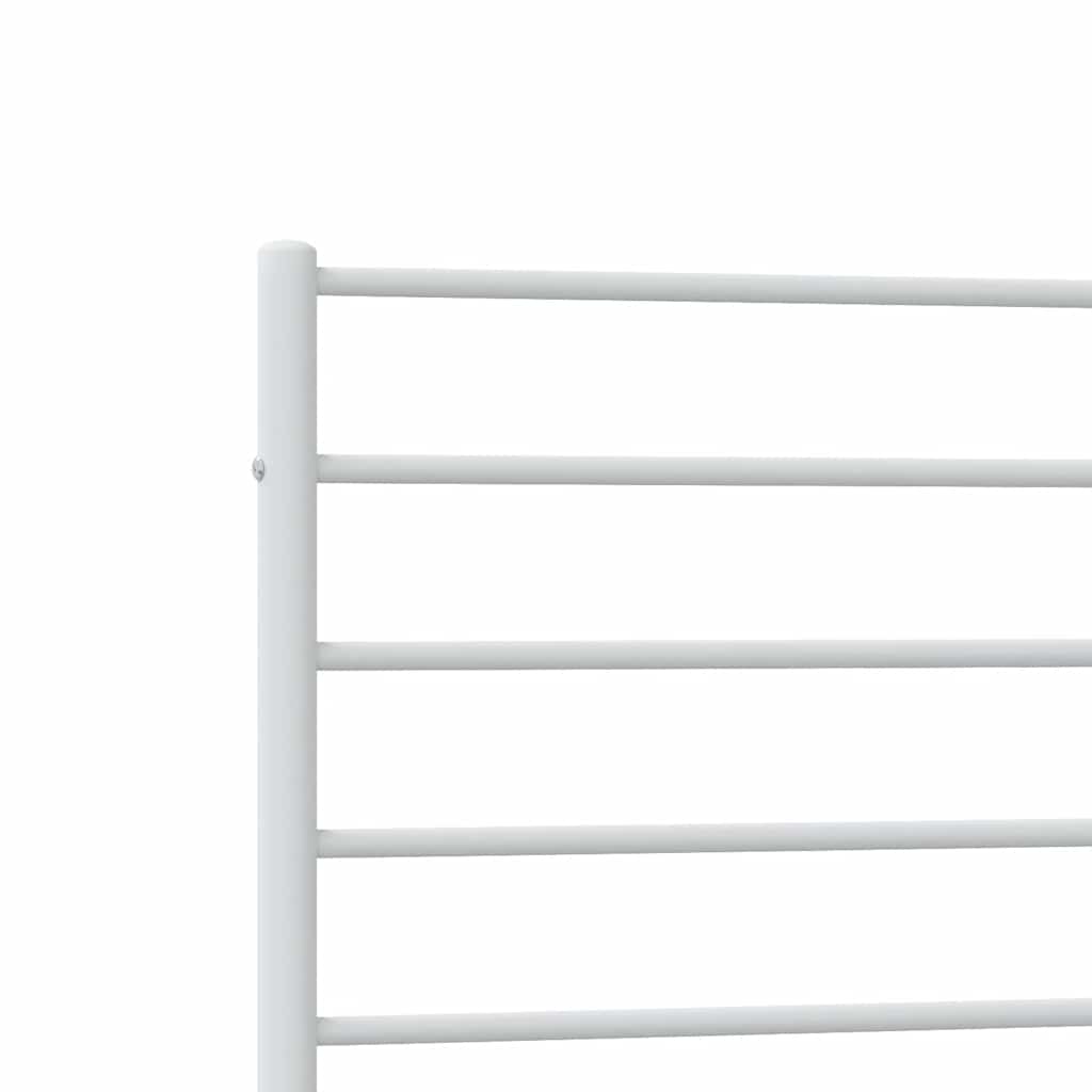 vidaXL Metal Bed Frame without Mattress with Footboard White 100x190cm