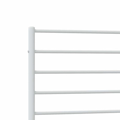 vidaXL Metal Bed Frame without Mattress with Footboard White 100x190cm