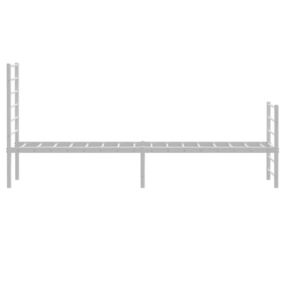 vidaXL Metal Bed Frame without Mattress with Footboard White 107x203cm