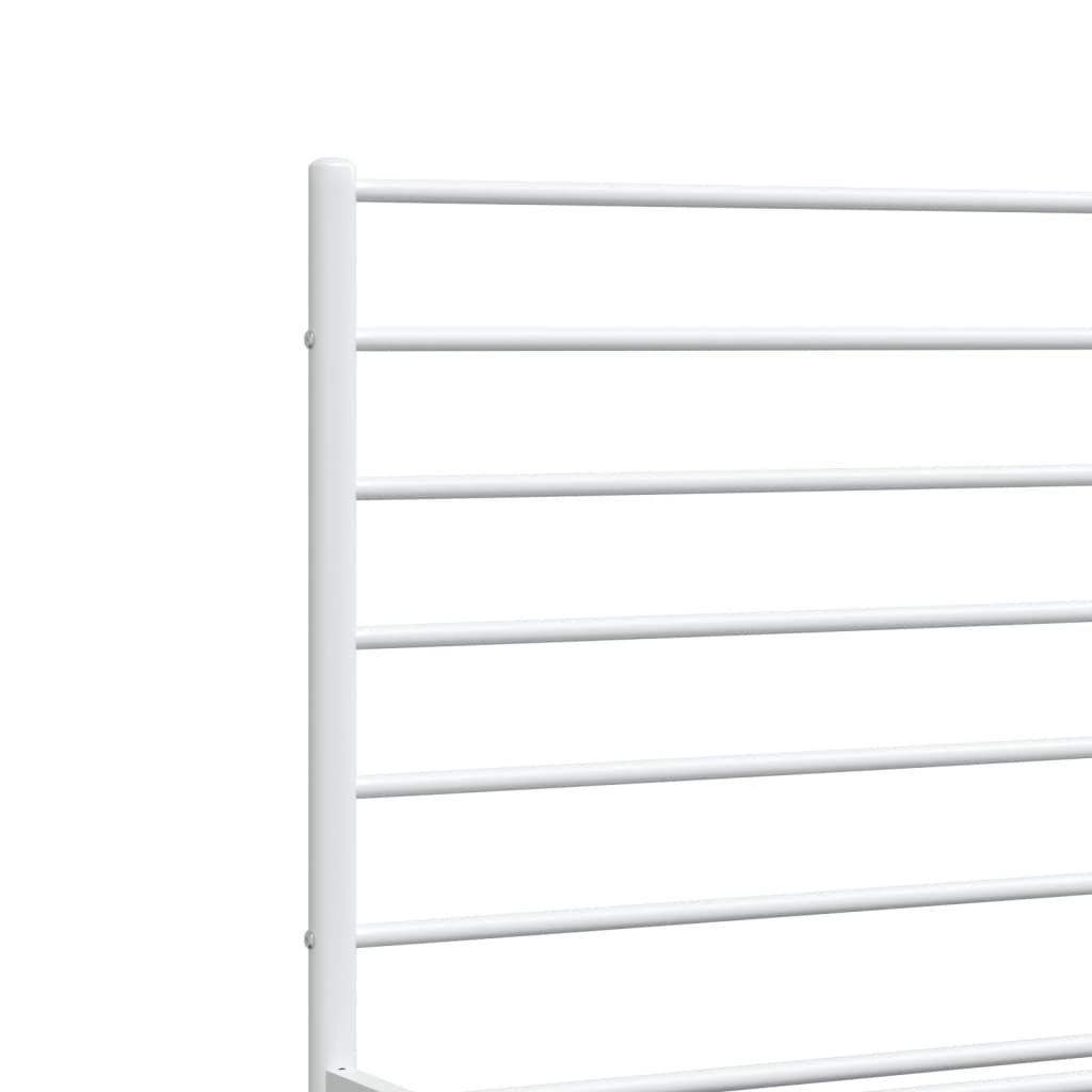 vidaXL Metal Bed Frame without Mattress with Footboard White 120x190cm