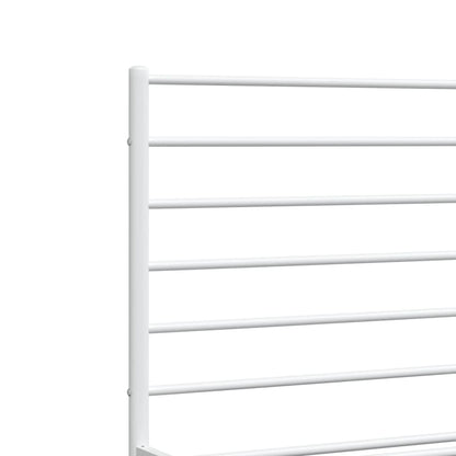 vidaXL Metal Bed Frame without Mattress with Footboard White 120x190cm