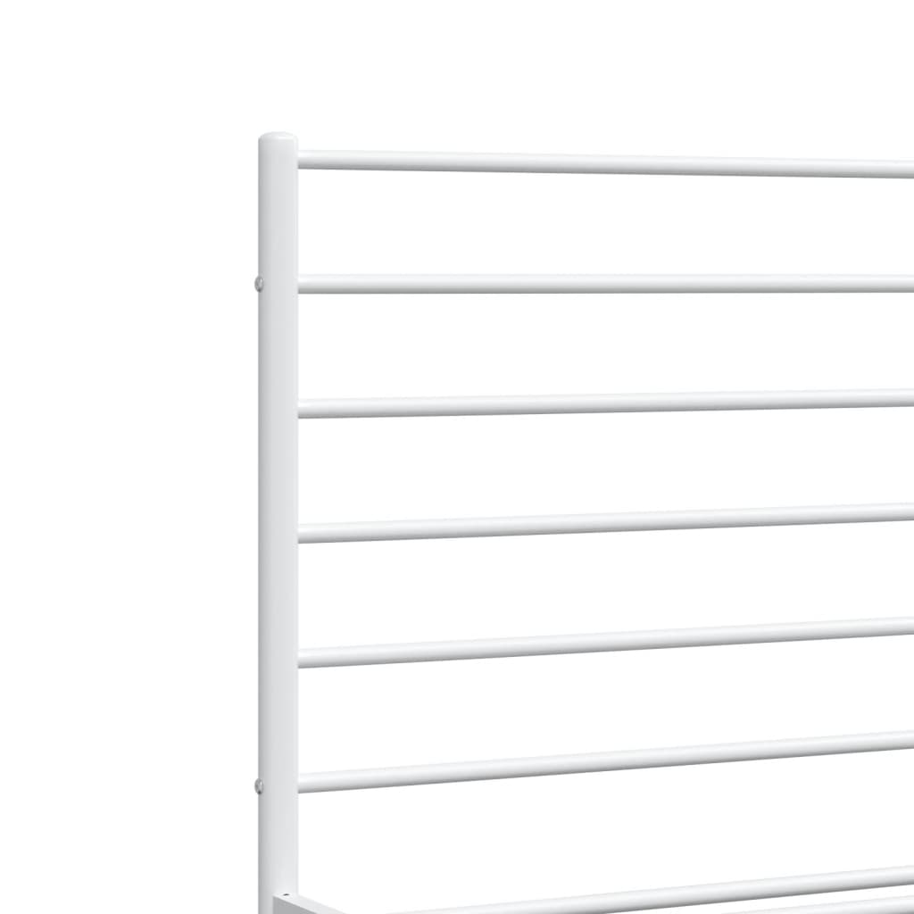 vidaXL Metal Bed Frame without Mattress with Footboard White 120x200cm