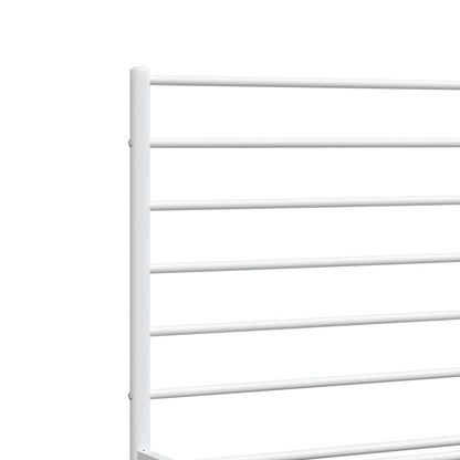 vidaXL Metal Bed Frame without Mattress with Footboard White 120x200cm