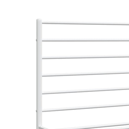 vidaXL Metal Bed Frame without Mattress with Footboard White 140x200cm