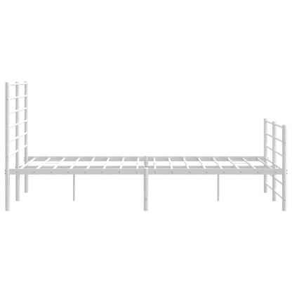 vidaXL Metal Bed Frame without Mattress with Footboard White 160x200cm