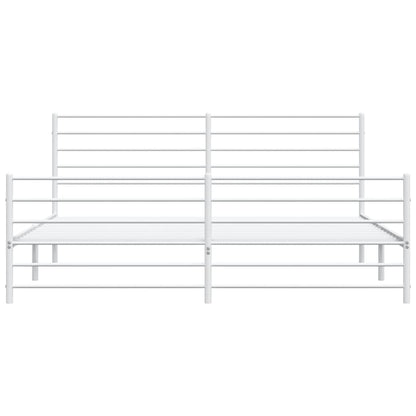 vidaXL Metal Bed Frame without Mattress with Footboard White 200x200cm