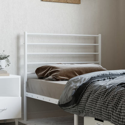 vidaXL Headboard | White | Powder-Coated Steel | 80 cm wide | Stylish Design