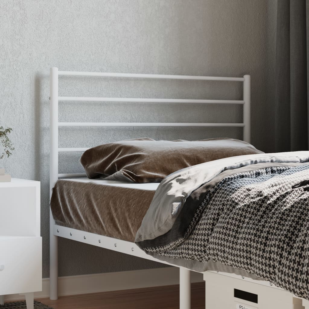 vidaXL Headboard | White | Powder-Coated Steel | 80 cm wide | Stylish Design