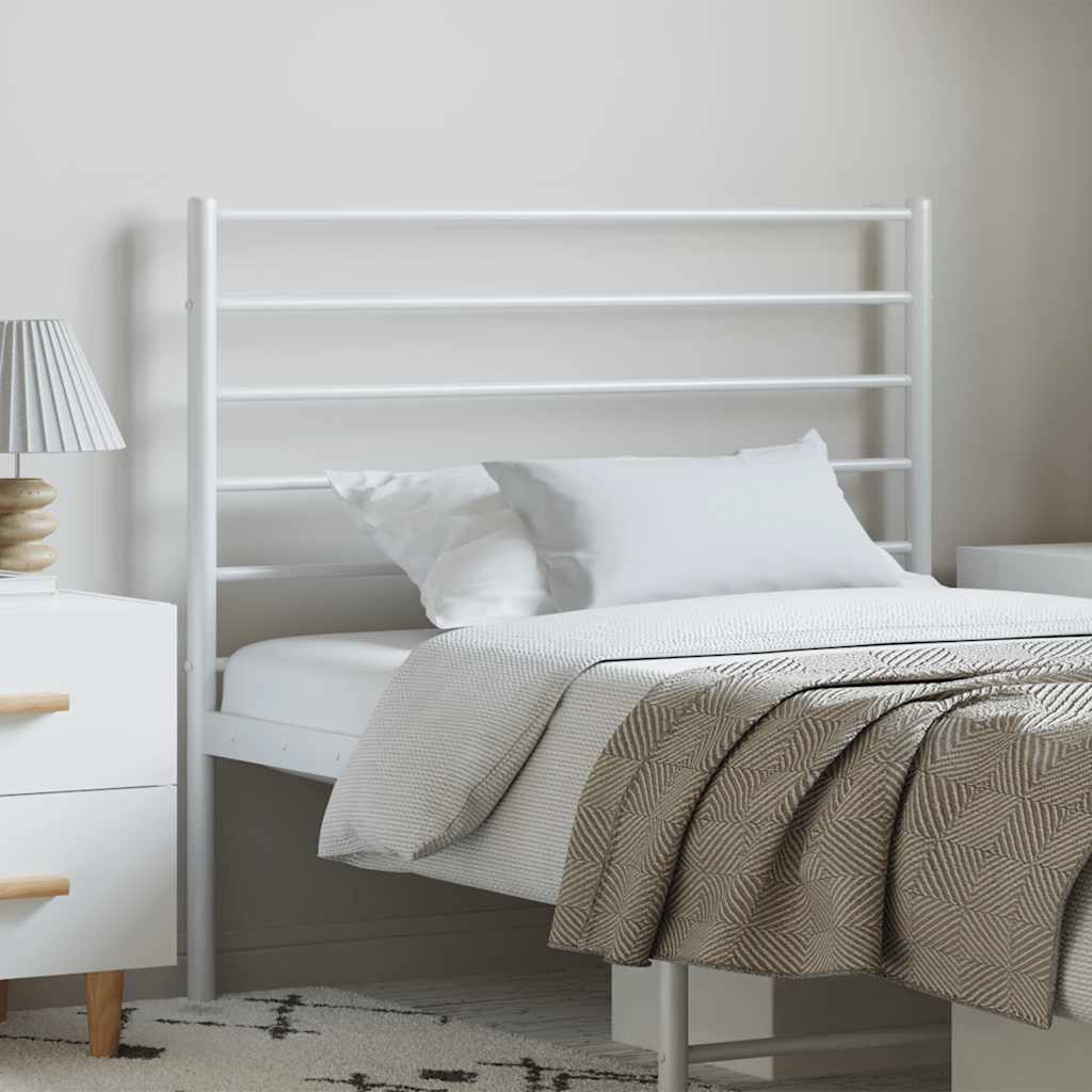 vidaXL Headboard | White | Powder-Coated Steel | Single Bed Headboard | Durable