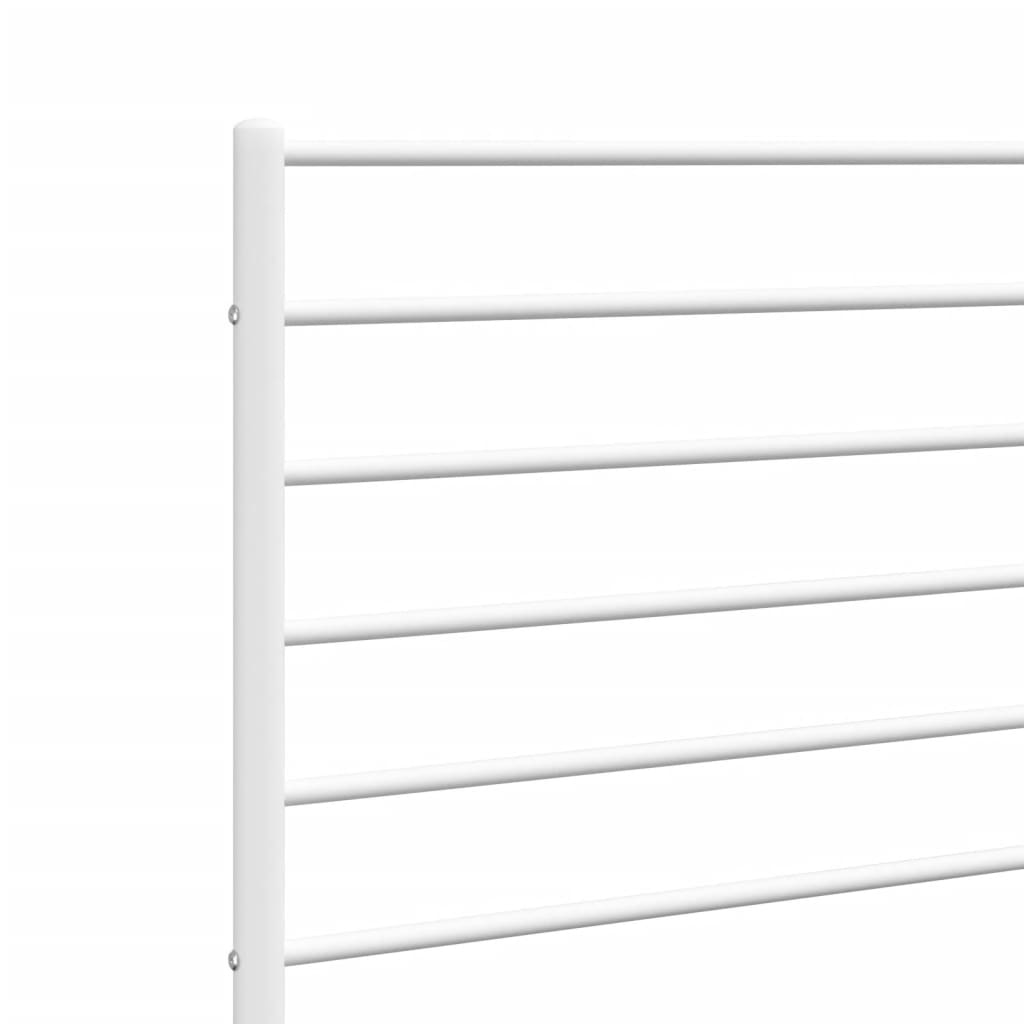 vidaXL Headboard | White | Powder-Coated Steel | For 120 cm wide bed | Durable
